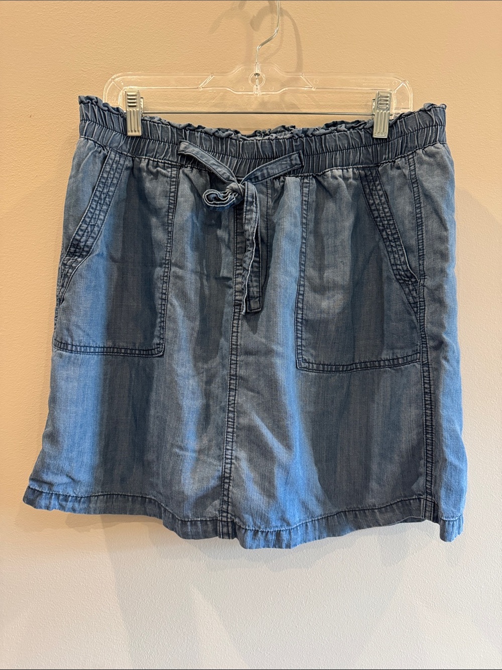 Denim Blue Drawstring Skort - Women